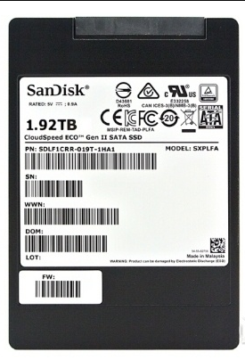 閃迪 SDLF1CRR-019T-1HA1 1.92T 0.6DWD 2.5 SATA SSD 企業級雲速系列 EMLC顆粒 耐寫度高(gāo) Sandisk/閃迪 cloudspeed 1.92T MLC 企業級固态硬盤SSD SATA3.0